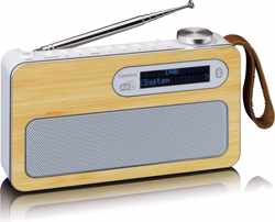 Lenco PDR-040BAMBOOWH - DAB+/FM radio Bluetooth- Bamboo - Wit