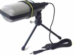 Microfoon voor PC met Standaard - AUX-Aansluiting & Kabel - Plug & Play - Perfect voor Ste