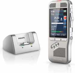 Philips Professioneel PocketMemo Dicteerapparaat DPM8200, met 4-positie schuifschakelaar (Philips-versie), Docking, accessoires, SpeechExec Pro Dicteersoftware (abonnement voor 2 jaar)