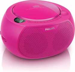 Philips AZ100 Draagbare Radio/CD-speler met MP3 ingang - Roze