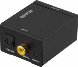 DELTACO DG-AN, Digitale naar analoge audio converter Digitaal input (Coax/Toslink-S/PDIF)