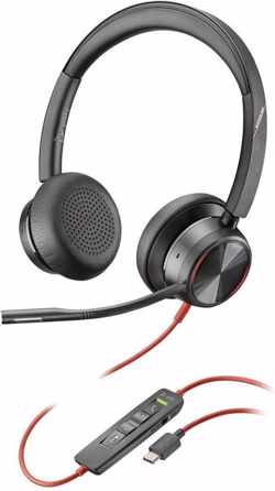 Plantronics Blackwire 8225 Headset Zwart/Rood