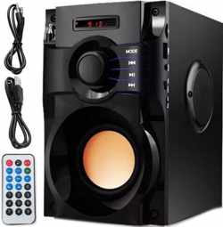 Draadloze Bluetooth FM stereo luidspreker - SD AUX - zwart-zilver