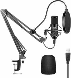 Neewer NW-8000 USB Microfoon | Studio microfoon | Microfoon Arm | Streaming | Podcast | Gaming | PC | Plug & Play | Zwart