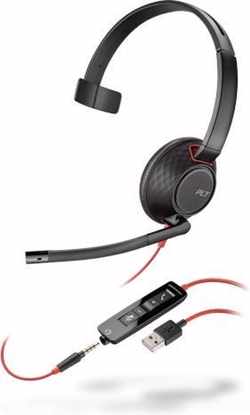 POLY Blackwire 5210 Headset Hoofdband Zwart, Rood 3,5mm-connector USB Type-A