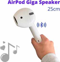 25cm AirPod Speaker White  - Bluetooth Luidspreker - Spotify & YouTube Music streamen - Microfoon handsfree bellen - FM Radio - Cardreader - Gigapod wit