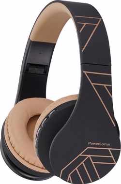 PowerLocus P1 draadloze Over-Ear Koptelefoon Inklapbaar - Bluetooth - Met microfoon – Zwart/Bruin