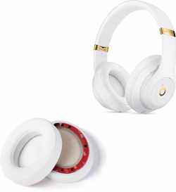 Beats By Dr. Dre Studio  2 en Beats Studio 3 hoge kwaliteit lederen vervangende oorkussens (wit) - earpads - ear pads.