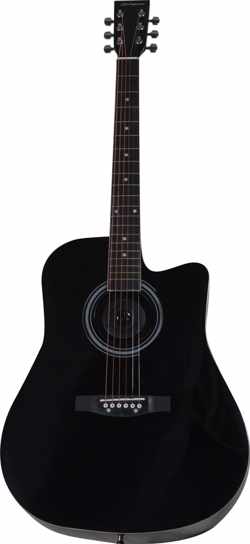 mooi kado - bluetooth speakers - cutaway western gitaar 4/4 - zwart hoogglans