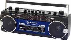 Roadstar Retro Radio – USB Ghetto Blaster met Bluetooth – Zwart/Blauw