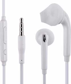 In-ear Koptelefoon - S6-Compatibel voor Android en IOS - Ooordopjes met Microfoon en Bediening - Wit