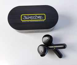 SwatCore Brushed TWS earpods / V80-SCB1 / Zwart / draadloze oordopjes / bluetooth 5.0 / hoofdtelefoon / earphones / wireless earphones / touch screen / noise cancelling / oplaadbaar