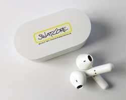 SwatCore Brushed TWS earpods / V80-SCB1 / Wit / draadloze oordopjes / bluetooth 5.0 / hoofdtelefoon / earphones / wireless earphones / touch screen / noise cancelling / oplaadbaar