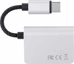 Let op type!! MOMAX HT2 USB-C / Type-C naar Dual USB-C / Type-C + 3 5 mm Jack Digital Audio Adapter(Zilver)
