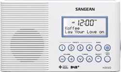 Sangean H-203 Draagbare radio - Waterdichte DAB+ en FM radio - Digitale badradio - Met zaklamp - Wit