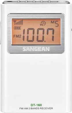 Sangean DT-160 - Mini Radio - Draagbare Radio met AM en FM - Wit
