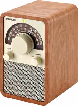 Sangean WR-15 Retro Radio met AM en FM – Bluetooth speaker met unieke houten kast - Walnoot