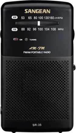 Sangean Pocket 100 - SR-35 - Zakradio met AM/FM op batterijen - Zwart