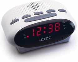 Ices ICR-210 White - Wekkerradio - Radio - Sleeptimer - FM-tuner