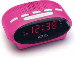 Ices ICR-210 Pink - Wekkerradio - Radio - Sleeptimer - FM-tuner