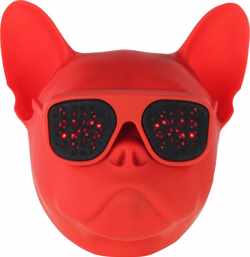 Wonky Monkey Bulldog Led Speaker - Draadloze Bluetooth Speaker - Rood