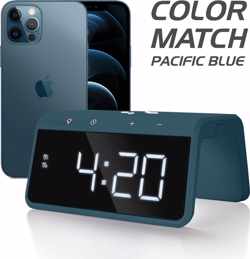 Caliber HCG019QI-PB - Wekker met draadloos laden - Pacific Blue