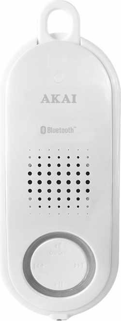 AKAI - Waterdichte Douchespeaker met Bluetooth en ingebouwde microfoon om te bellen - Wit