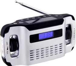 POWERplus Lynx, solar en dynamo oplaadbare AM / FM radio met LCD display en LED verlichting