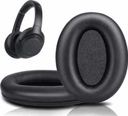 Luxe Lederen Oorkussen Set Voor Sony WH-1000XM3  - Vervangende Koptelefoon Earpads - Oor Kussens - Ear Pads - Oorkussens Met Noise Cancelling Memory Foam Binnenlaag - Zwart