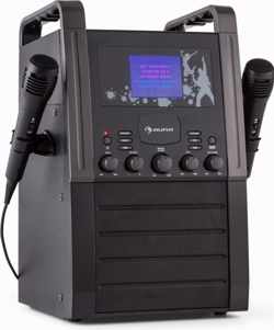 KA8P-V2 BK Karaoke-installatie CD-speler AUX 2 x Microfoon zwart