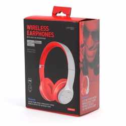 Freestyle - Draadloze inklapbare on ear koptelefoon | Bluetooth - Radio - Grijs/rood - SD