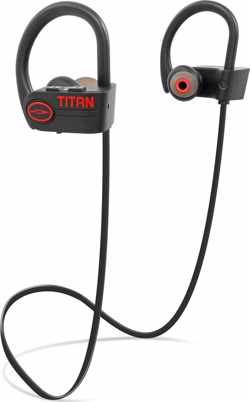 EarHackz® Titan - Draadloze In-ear Bluetooth Sport Oordopjes - Wireless Headset Koptelefoon - Zwart/rood