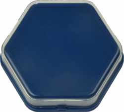 Praatknop Blauw zeshoekig met verwisselbare afbeelding