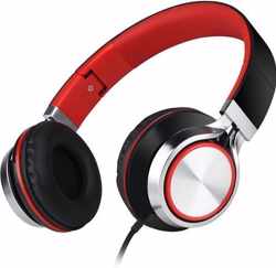 GadgetBay HD200 On-ear draadgebonden Stereo Koptelefoon - Microfoon Metallic Rood Zwart