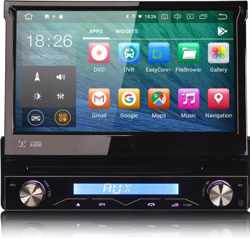 1 Din Android 10 autoradio met uitklapbare scherm | Navigatie | Bluetooth | DVD | USB