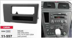 1-DIN VOLVO S60 2000-2004; V70, XC70 2001-2004, (with pocket)   afdeklijst / installatiekit audiovolt 11-557
