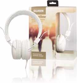 Sweex SWHP100W Hoofdtelefoon On-ear 1.20 M Wit