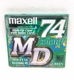 Maxell MiniDisc 74min Colour Green / Sealed Blanco.