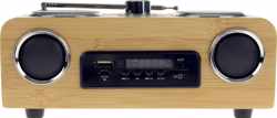 TechTec 3G Draagbare Stereo Speaker - FM RADIO AUX/USB/SD - Bamboe