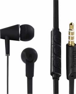 Hama Koptelefoon "Joy", in-ear, microfoon, platte kabel, zwart