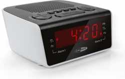 Caliber HCG015 - Wekker met Fm radio en dual alarm - Zwart wit