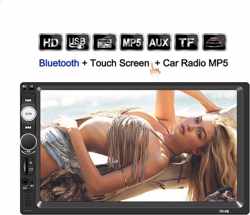 HD Dubbel din autoradio 7". Bluetooth, USB, AUX, Handsfree met touchscreen & afstandsbedie