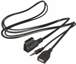 Coretek 3,5mm Jack Aux en USB AMI interface adapter voor Audi, Volkswagen, Skoda en Seat - 1 meter