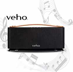 Veho - Speaker - Bluetooth - Draadloos - Audio Kabel - Batterijen - Micro USB Kabel - Spotify - 18.6x7.6x5.4 - Zwart