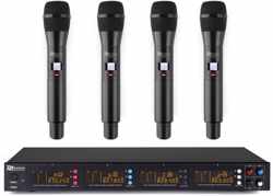 Draadloze microfoon 4x - Power Dynamics PD504H draadloos microfoon systeem met 4 UHF handmicrofoons