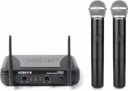 Vonyx STWM712 draadloze VHF microfoonset met 2 handheld microfoons
