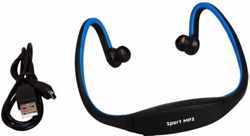 Let op Geen Bluetooth!  Sport Headset met MP3 Functie Blauw