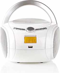 Boombox | 9 W | Bluetooth® | CD Player / FM Radio / USB / Aux | White
