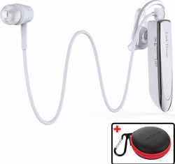Link Dream - Bluetooth Headset - Headset met Microfoon - Draadloze Oordopjes - 24 uur Gesprekstijd - Bluetooth 5.0 - Verbinden met 2 Toestellen - Incl. Opbergcase - Wit